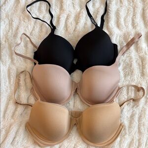 Calvin Klein Black and Beige Bra Trio
